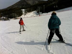 Teaching Cheshow to Ski!